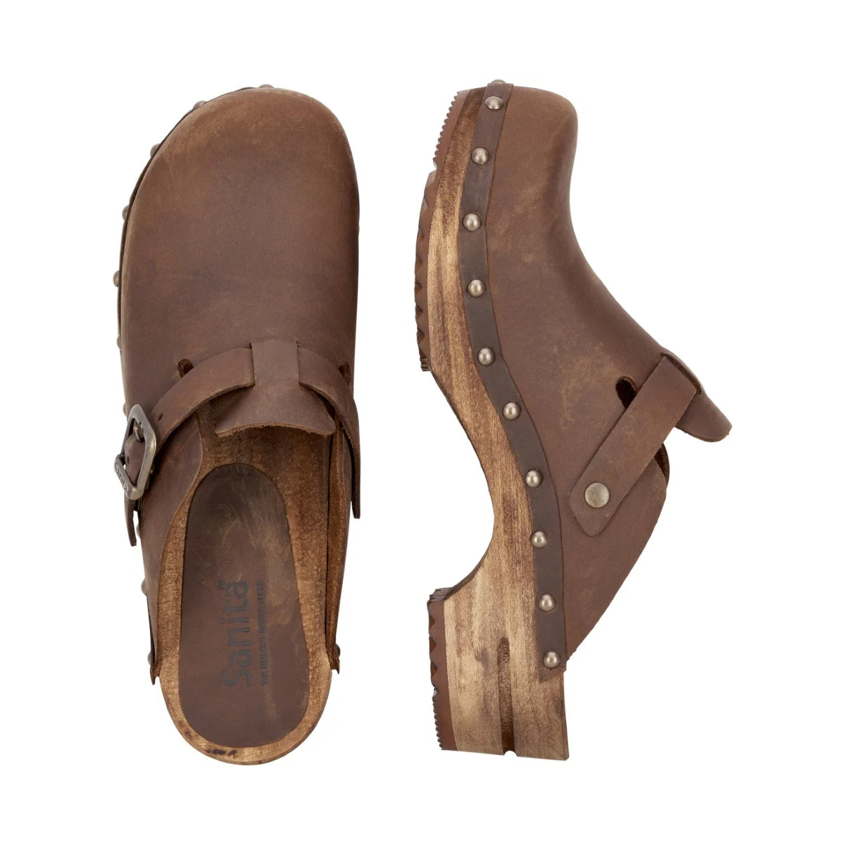 Kristel Women's Wood Clog in Antique Brown - Image 3
