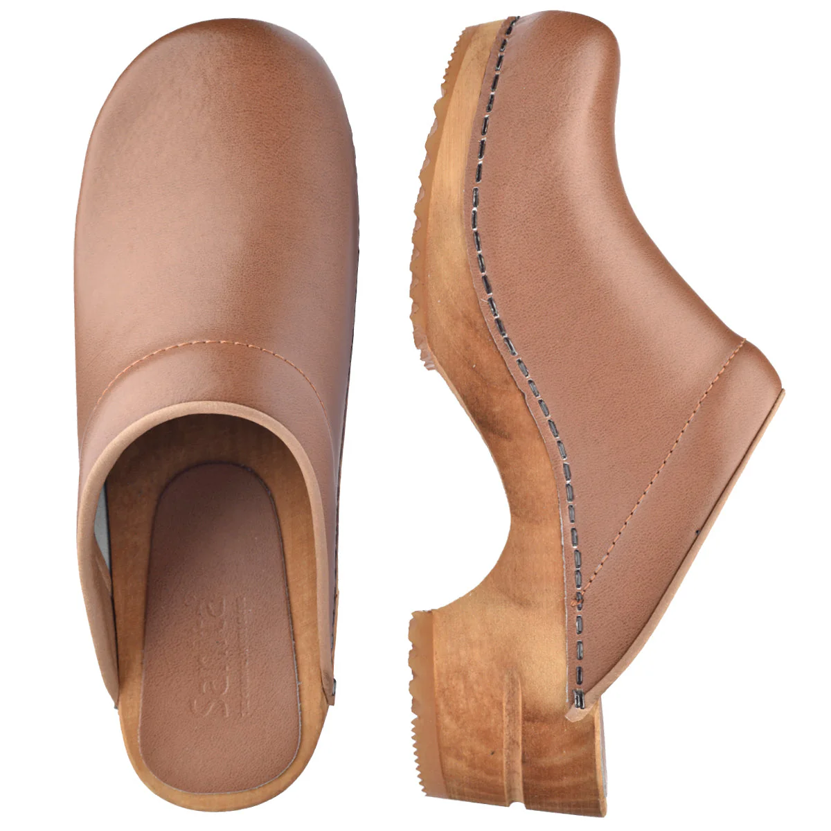 Lotte Women's Wood Clog in Cognac - Image 3