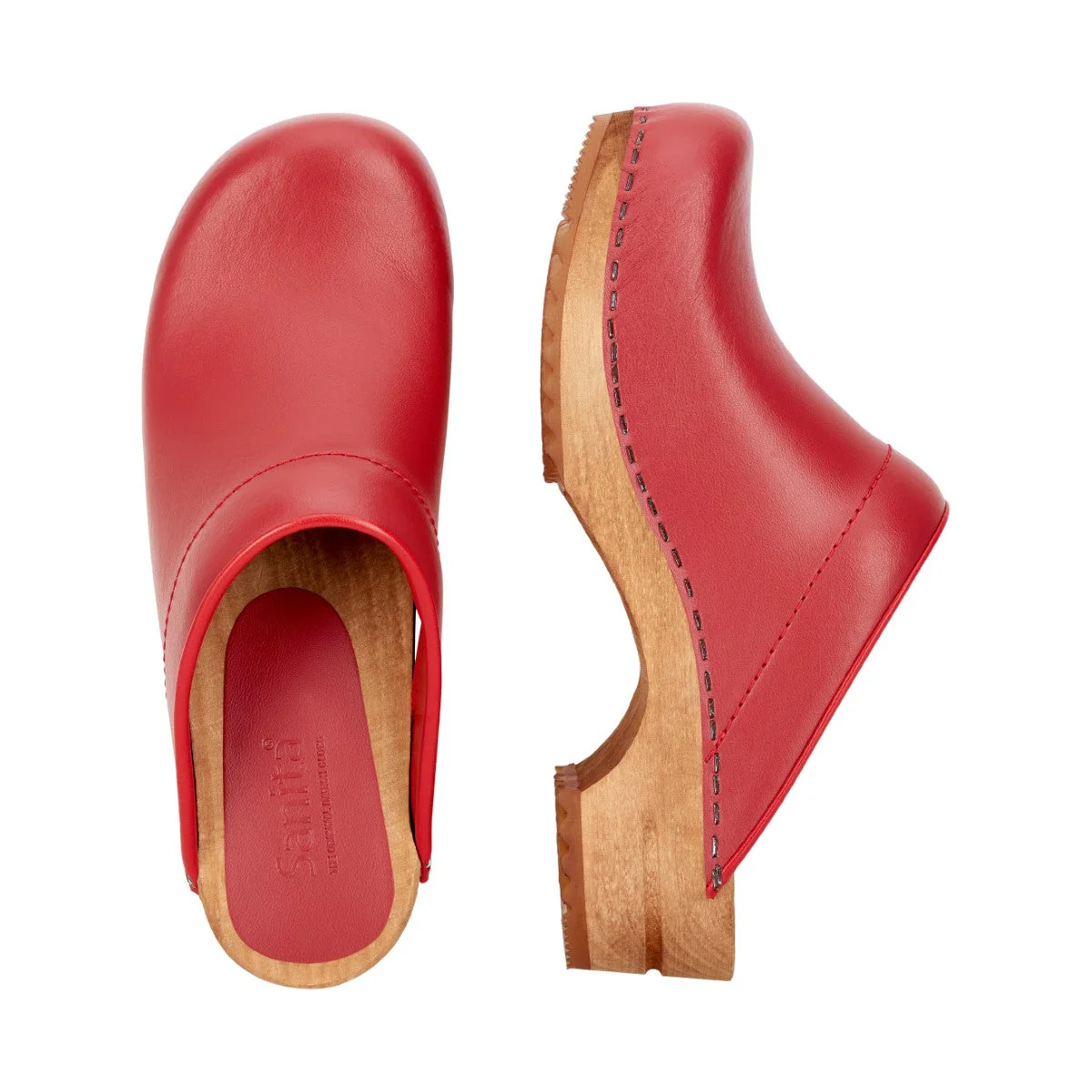 Lotte Women's Wood Clog in Red - Image 6
