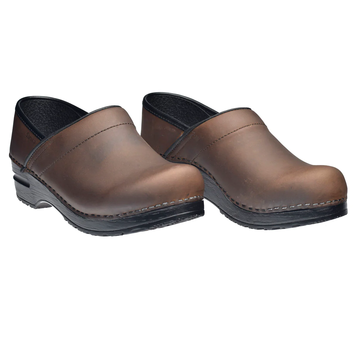 Pro. Oiled Leather Men's Clog in Antique Brown - Image 4