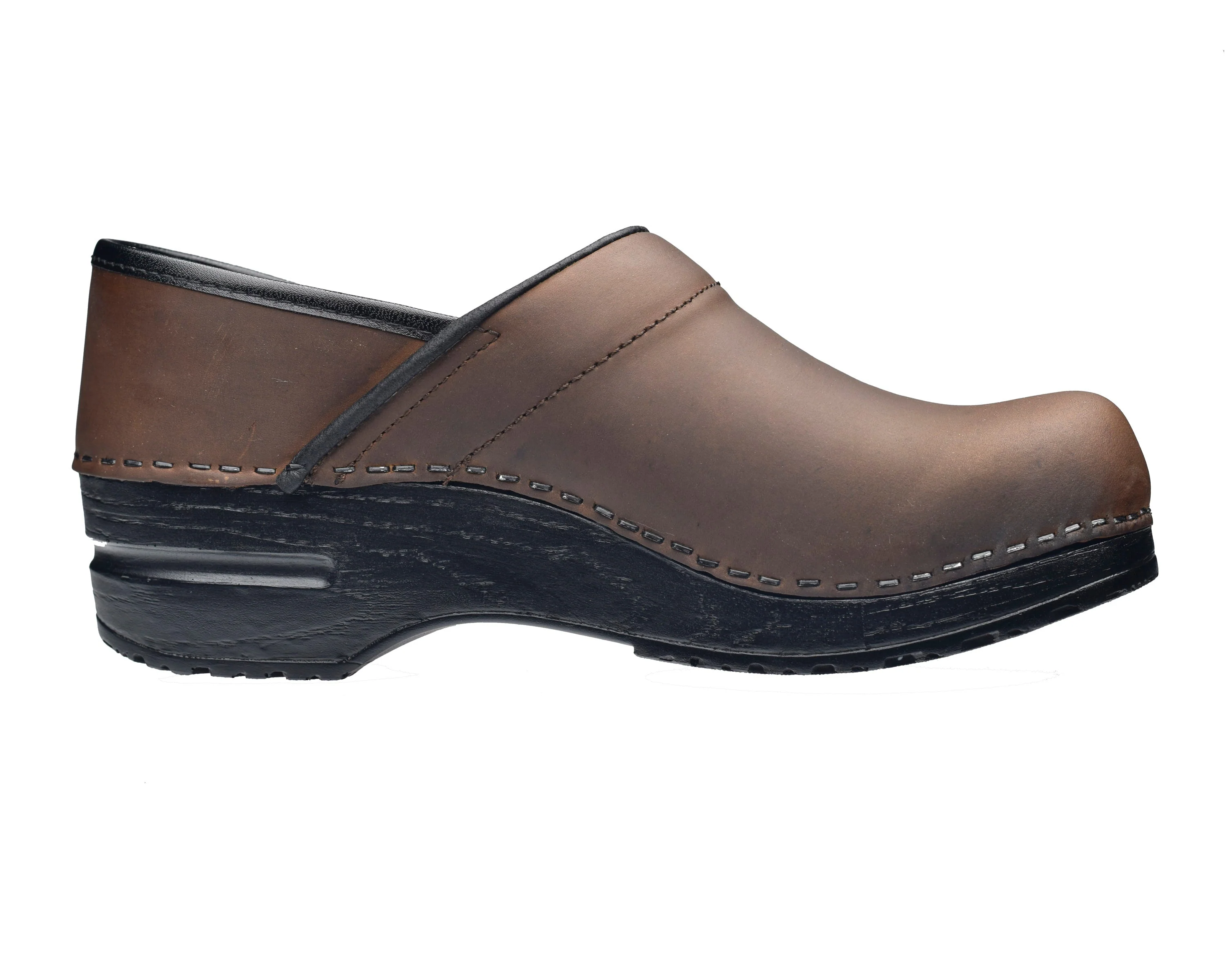Pro. Oiled Leather Men's Clog in Antique Brown - Image 5