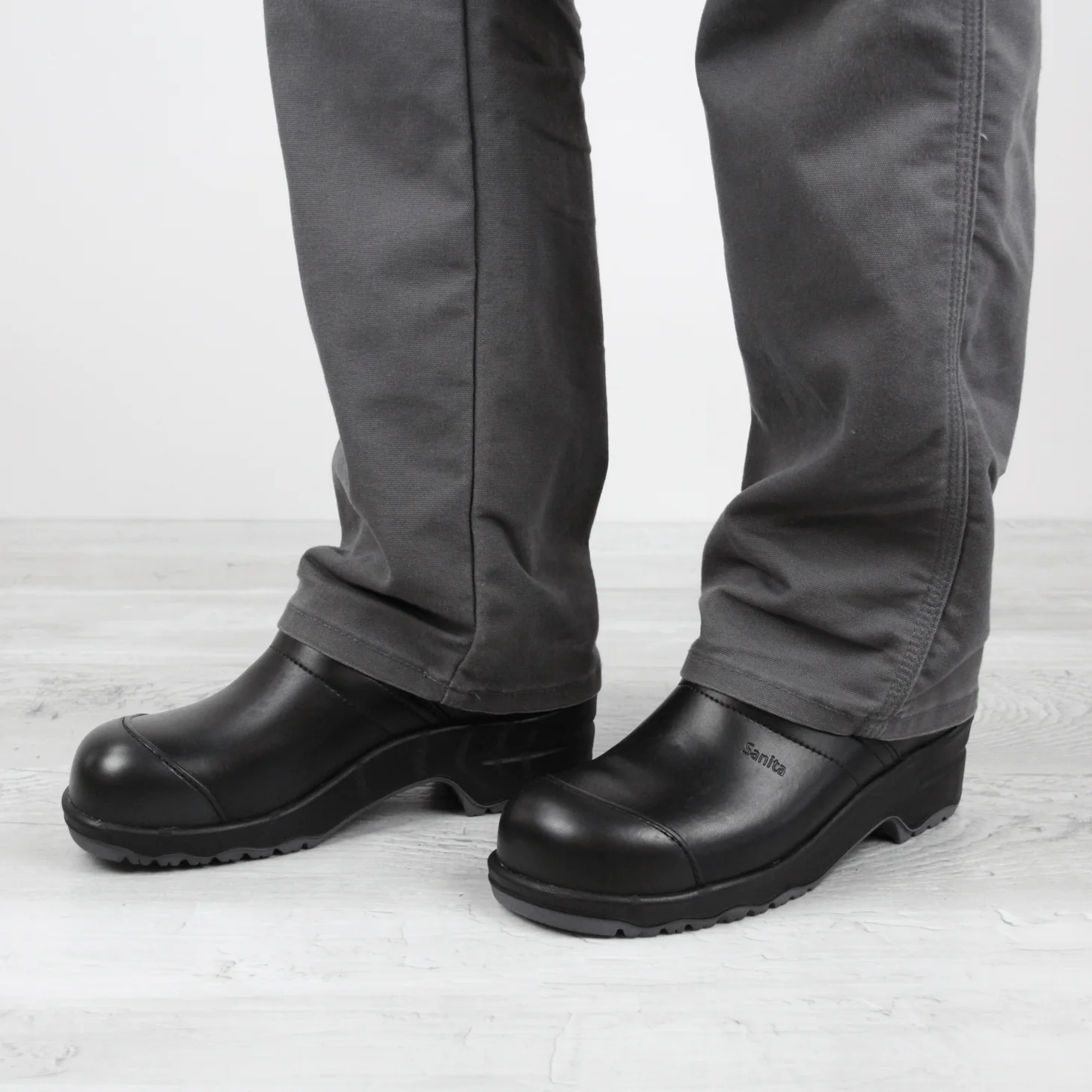 San Nitril Unisex Safety Steel Toe Clog in Black - Image 4