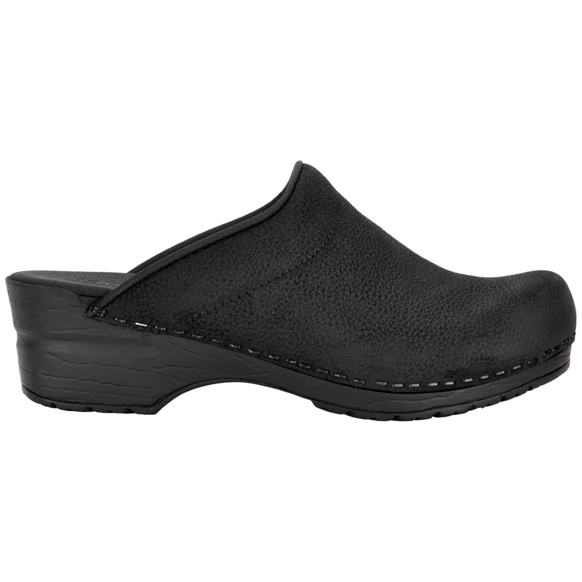 Sonja Textured Oil Women's Clog in Black - Image 3